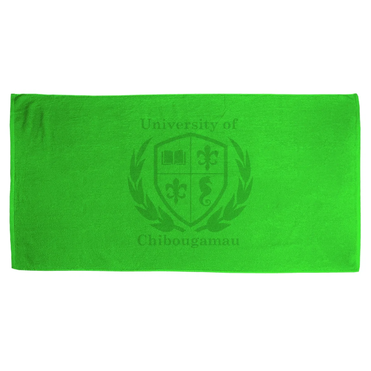 Reverse side of the velour towel shown flat