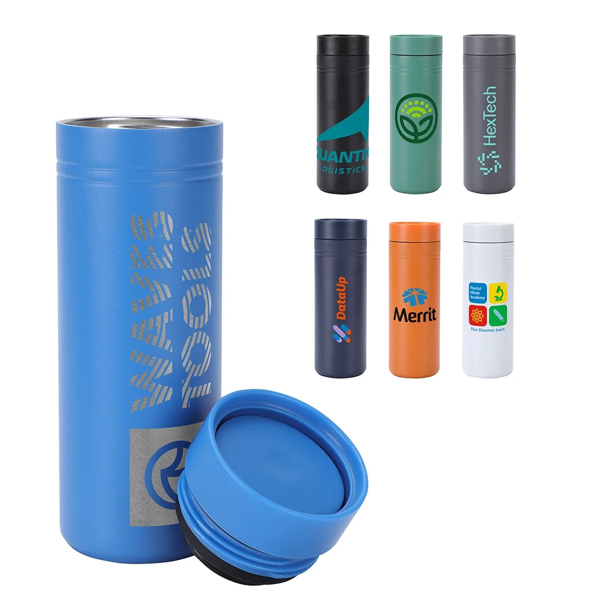 Custom 360 Troy vacuum tumbler, front view of the branded eco-friendly tumbler