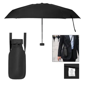 38" Arc Mini Telescopic Crossbody Umbrella With 100% rPET Canopy
