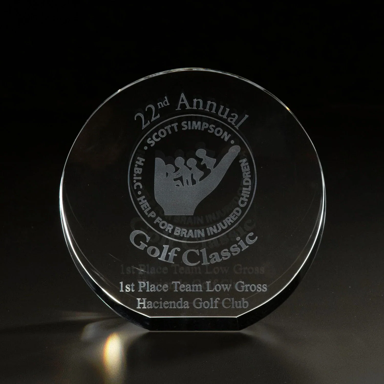 Custom 3D Circle Large Award — Clear — view 2