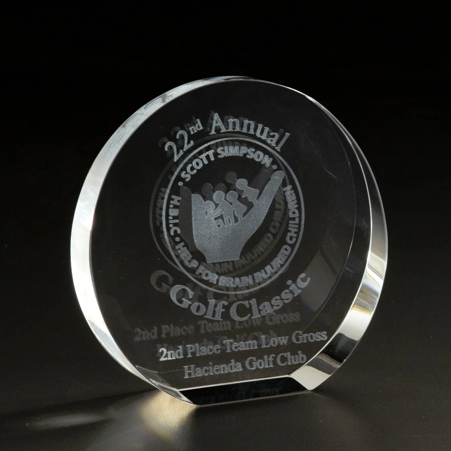 Promotional 3D Circle Small Award — Clear — view 2