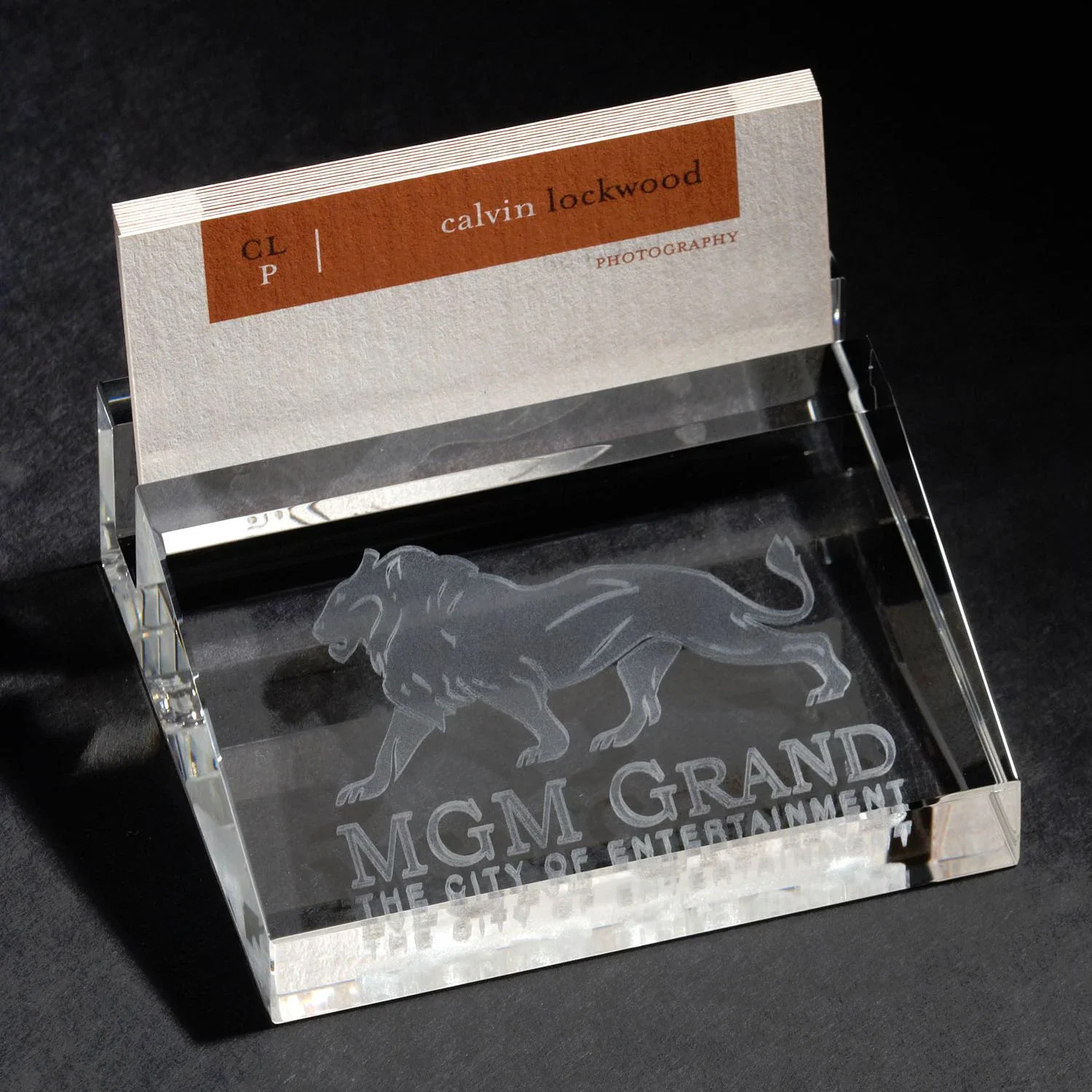3D Crystal Business Card Holder — Clear — view 2