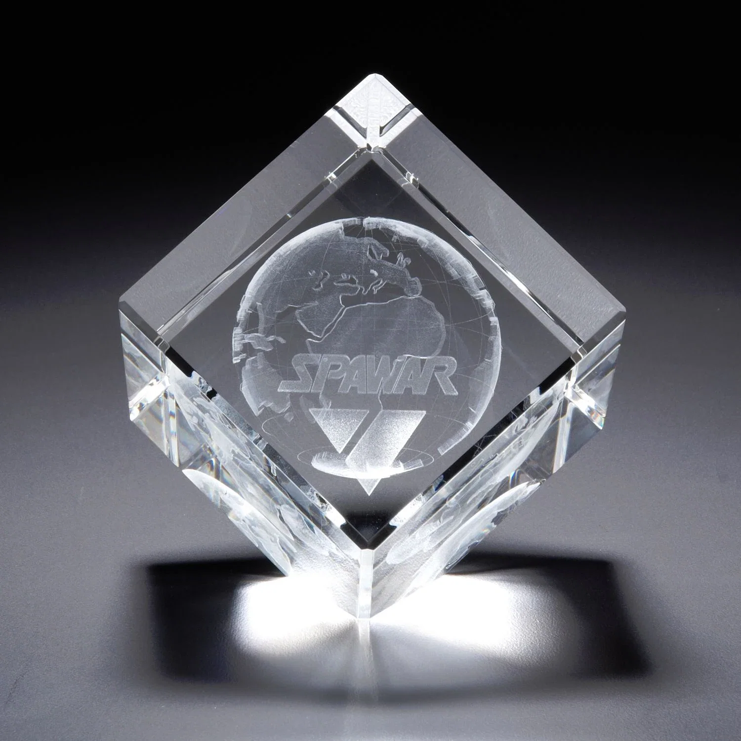 3D Crystal Jewel Cube Large Award — Clear — view 2