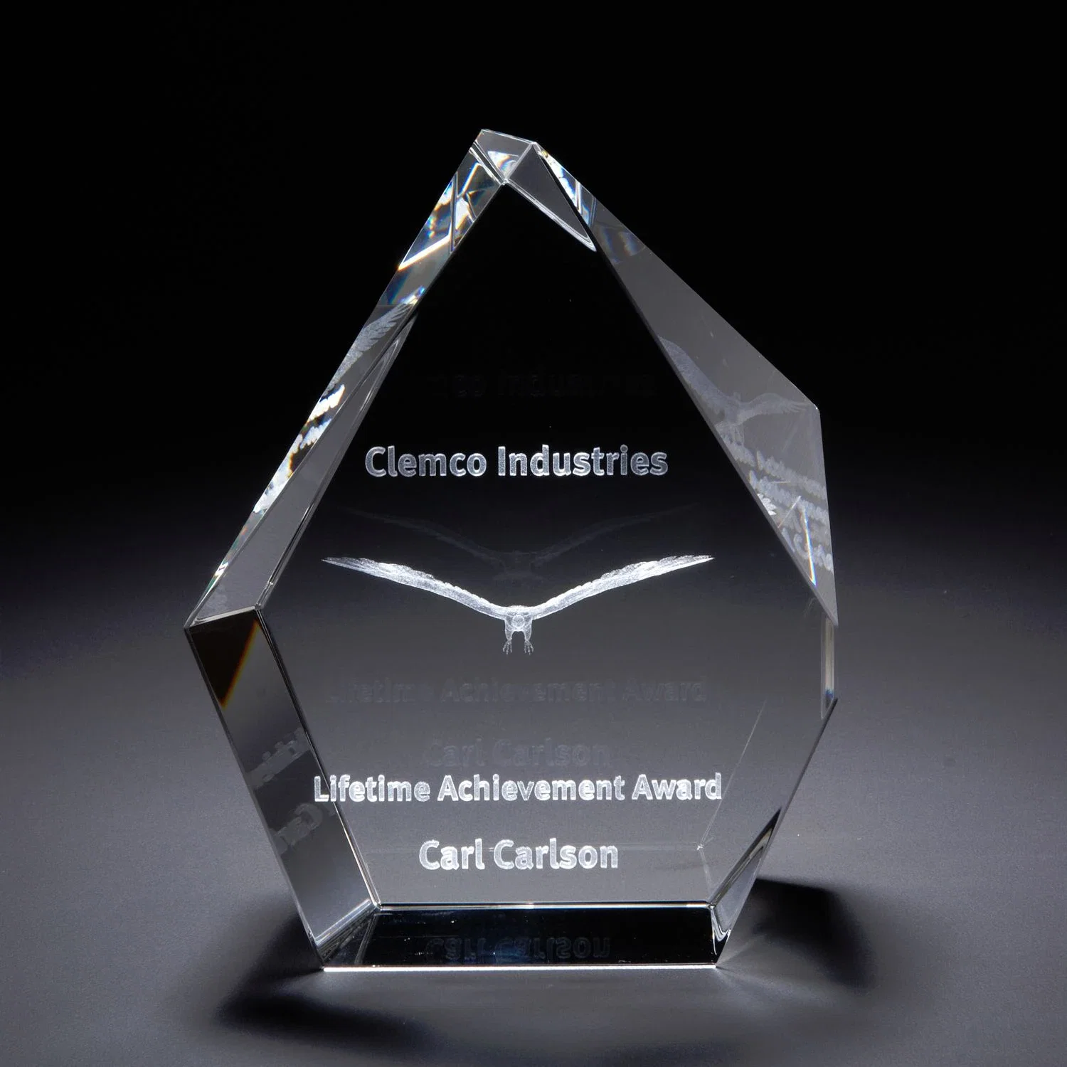 3D Crystal Maximo Large Award — Clear — view 2