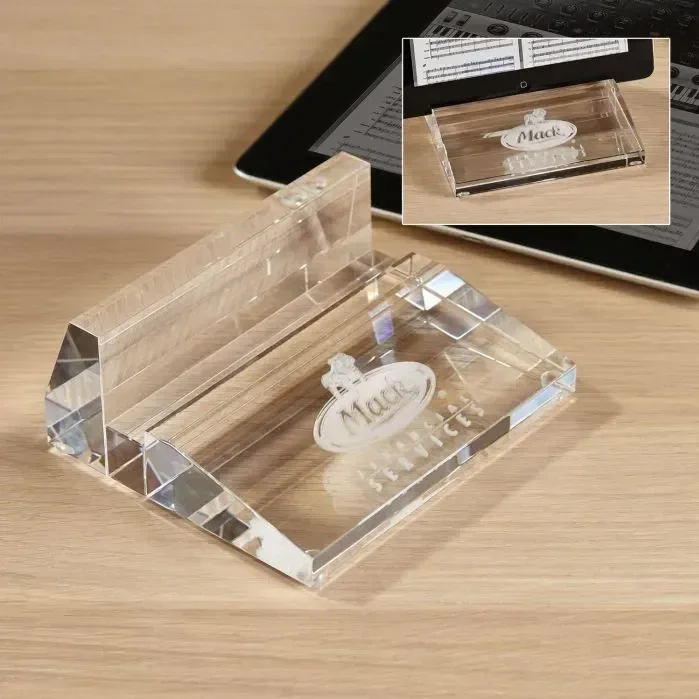 Personalized 3D Crystal Tablet Stand β view 1