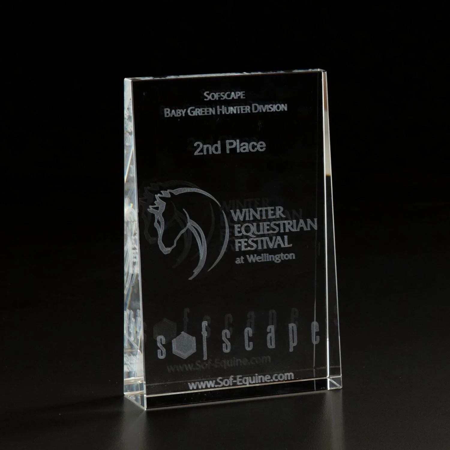 3D Crystal Wedge Small Award — Clear — view 2