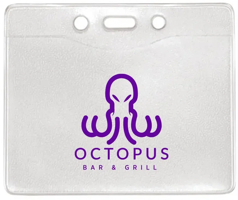 Custom Imprinted Horizontal Vinyl Badge Holder (4.30" x 3.56") — view 1