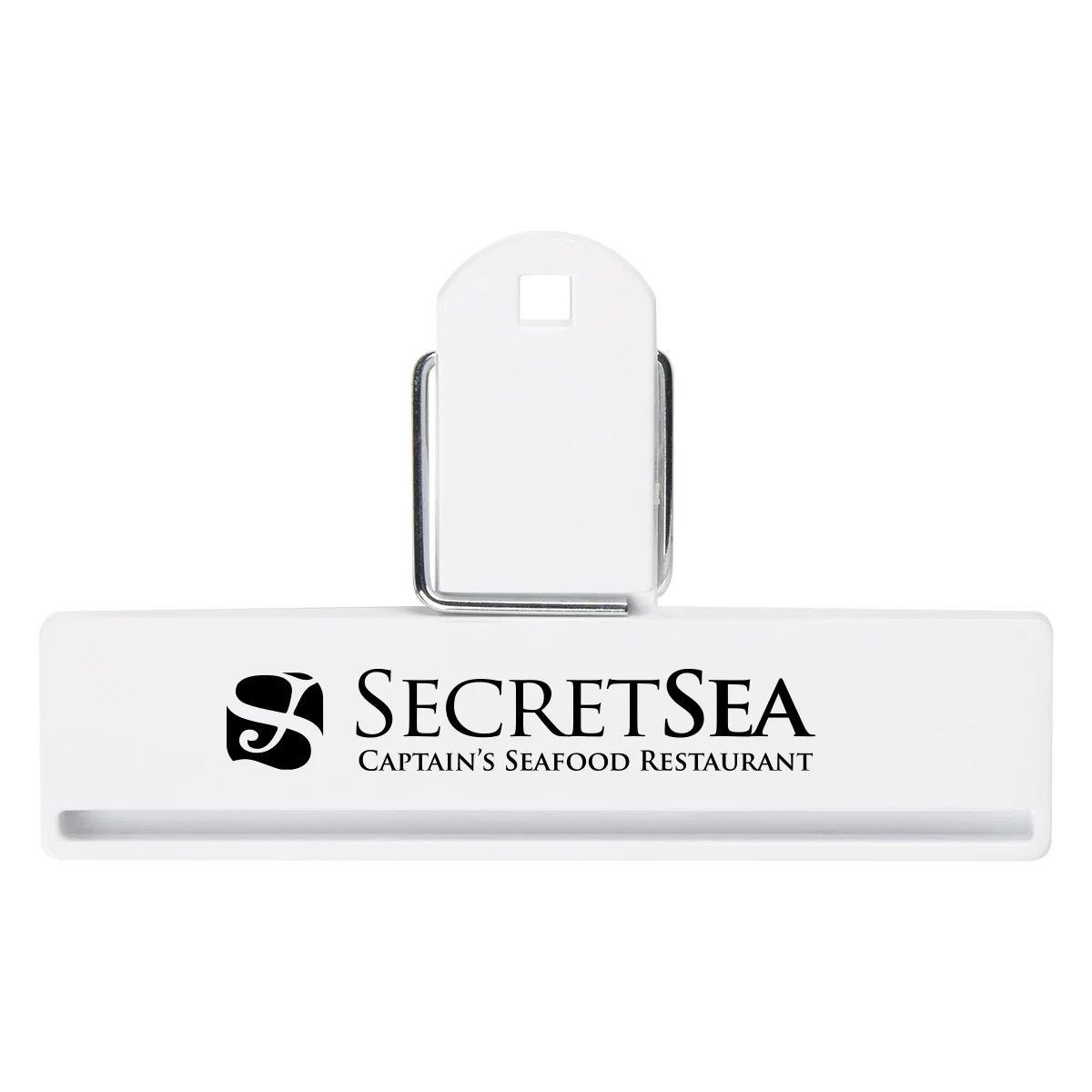 Four-inch bag clip for sealing opened snack packages
