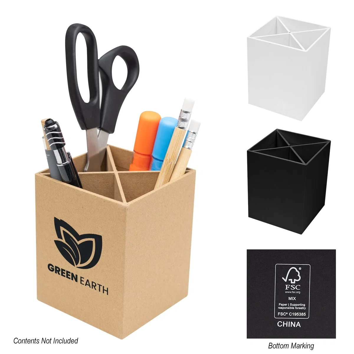 4 Compartment Pen & Pencil Cup
