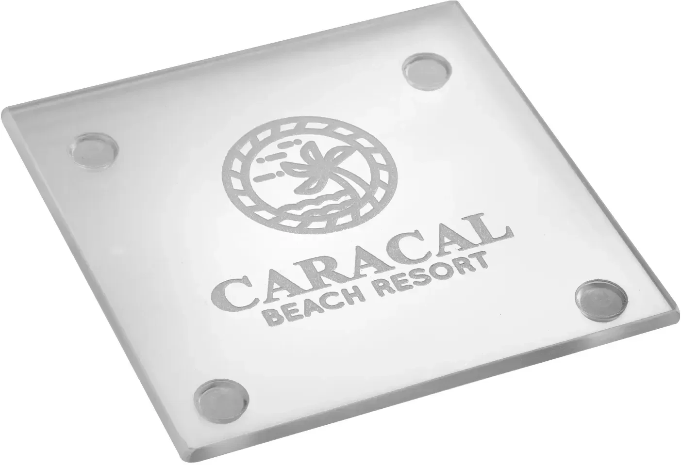 Custom Glass Coasters - 4" Square with Full Color Logo — view 2
