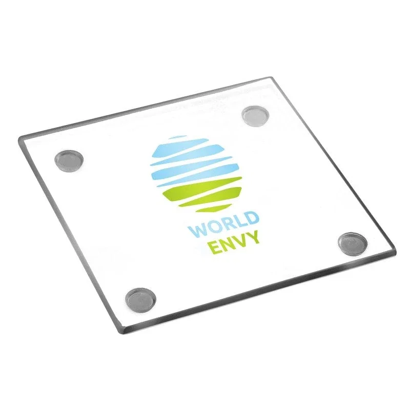 4" Glass Square Coaster — view 3