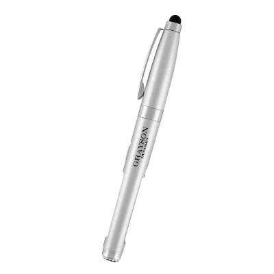 Four-in-one stylus pen combining writing and touchscreen tools