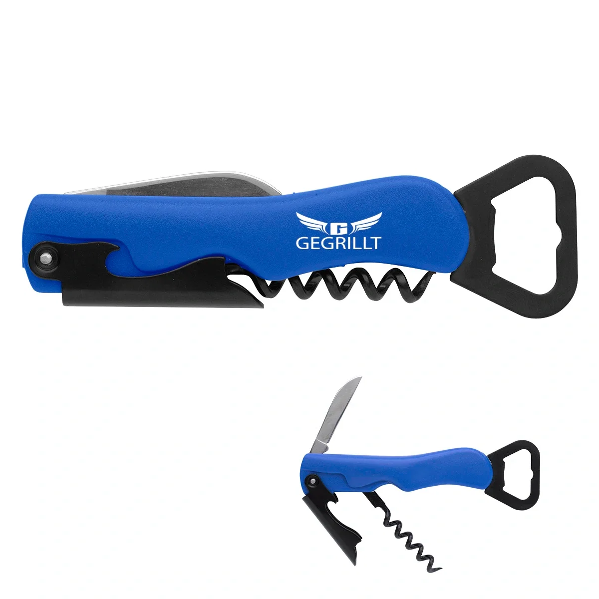Corkscrew worm extended from the compact tool