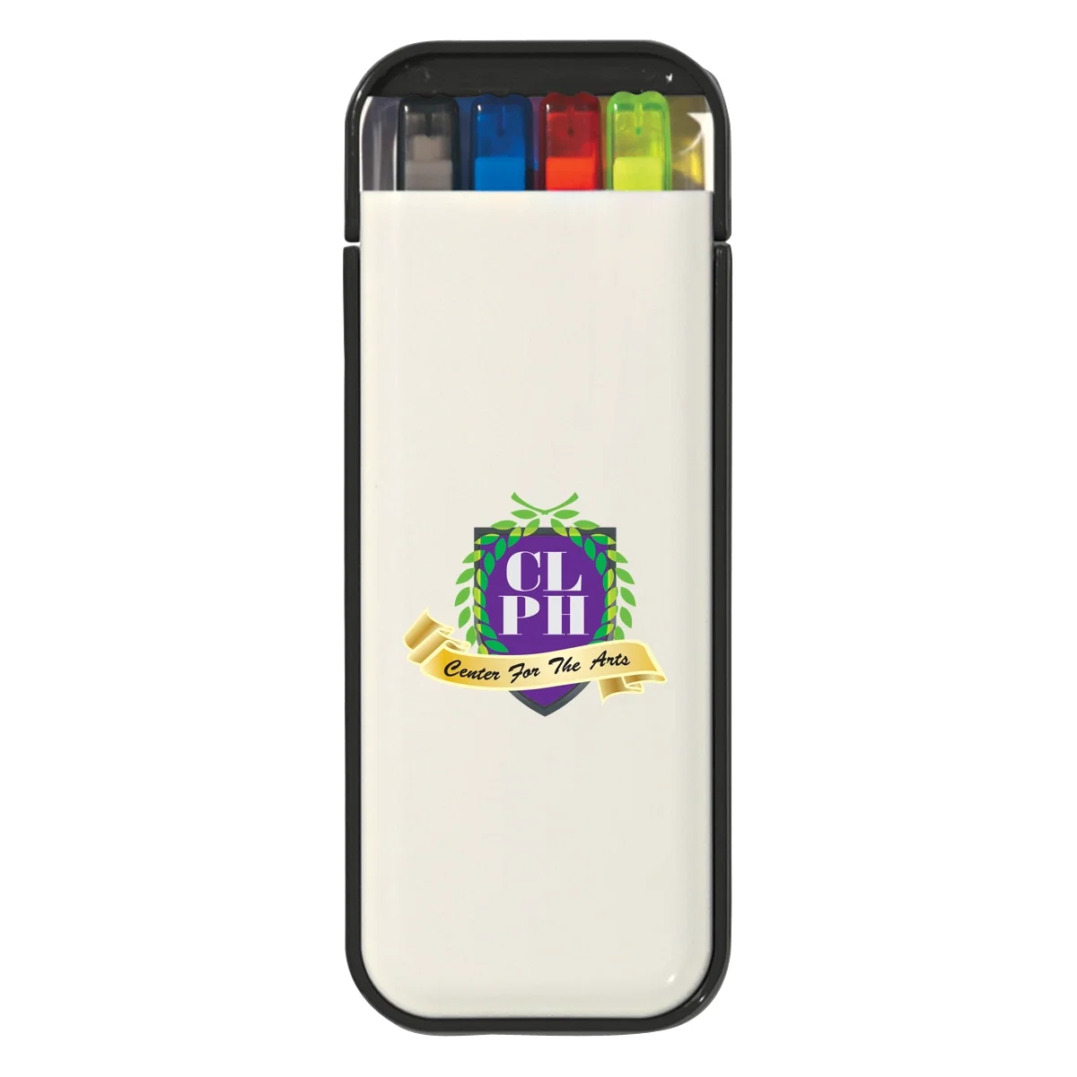 Case opened to reveal the pen and pencil