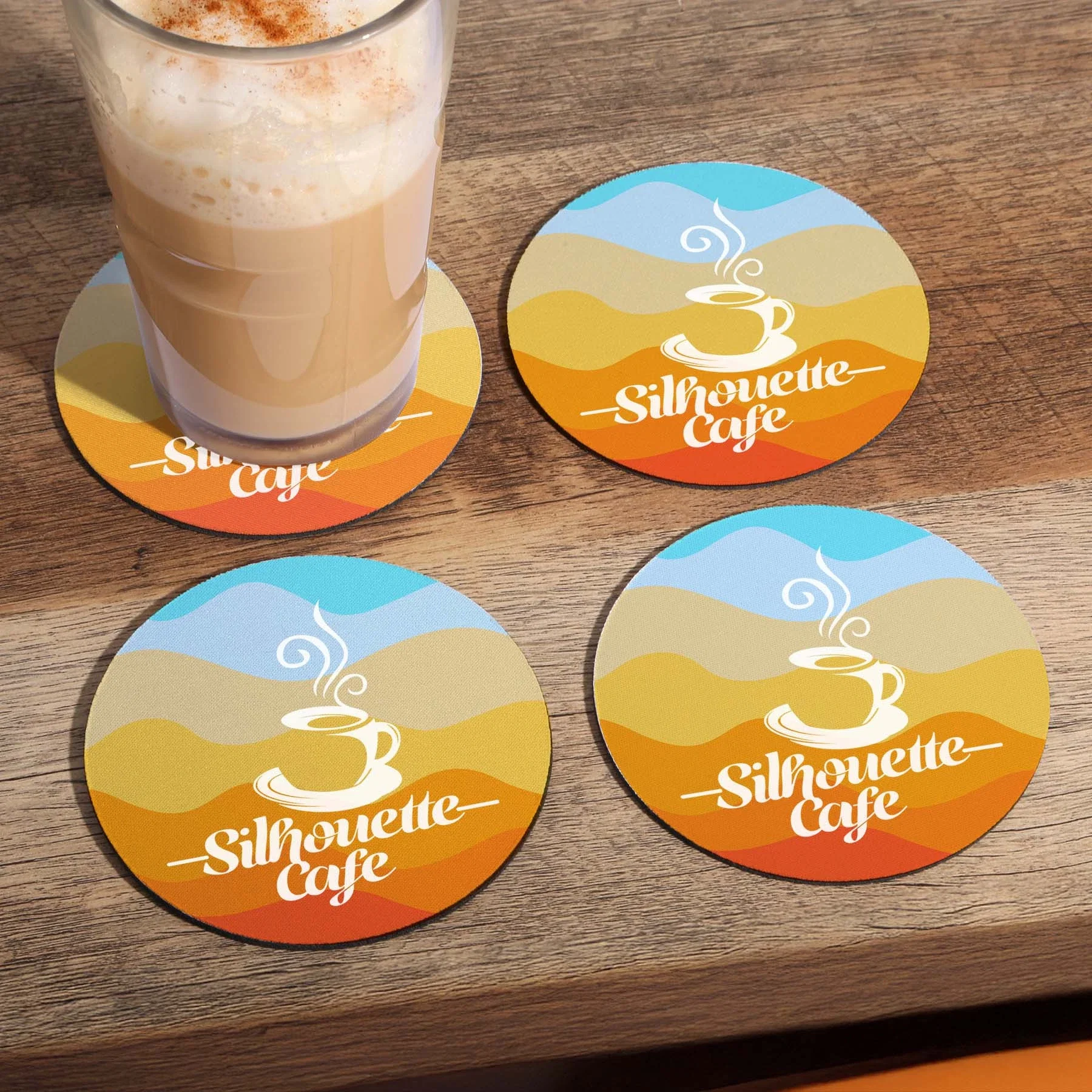 4 Pc reGen Recycled Polyester Round Dye Sub Coaster Set — view 2
