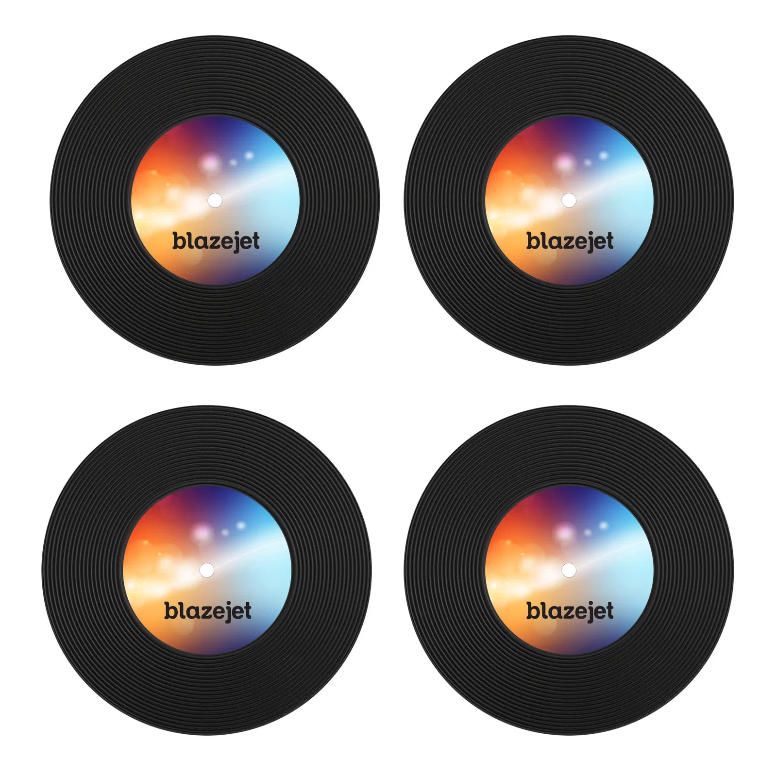 4 Piece Record Coaster Set In Box — view 2