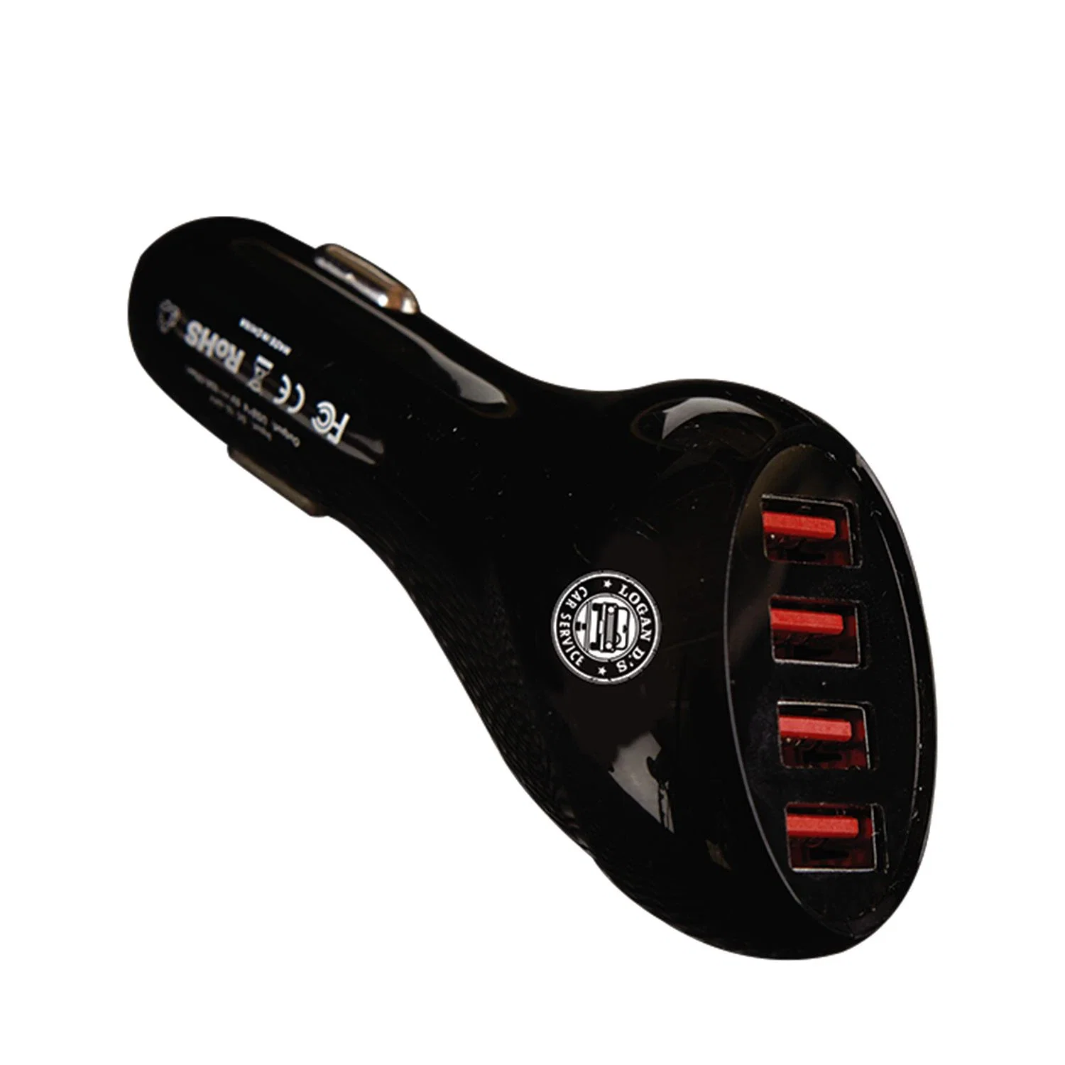 4 Port High Speed USB Auto Adaptor — Black — view 2