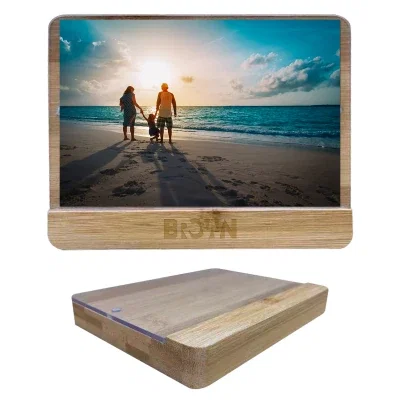Natural bamboo photo frame sized for four by six prints