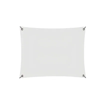 Wide format display hung horizontally against a plain wall