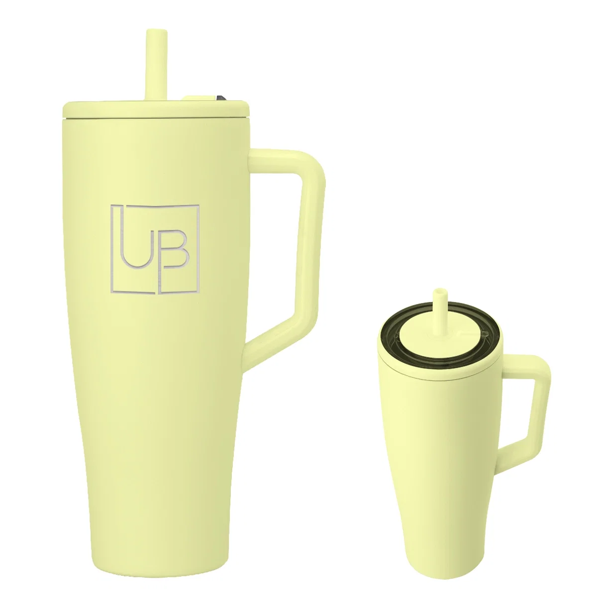 Angled shot showing the tapered body of the cup