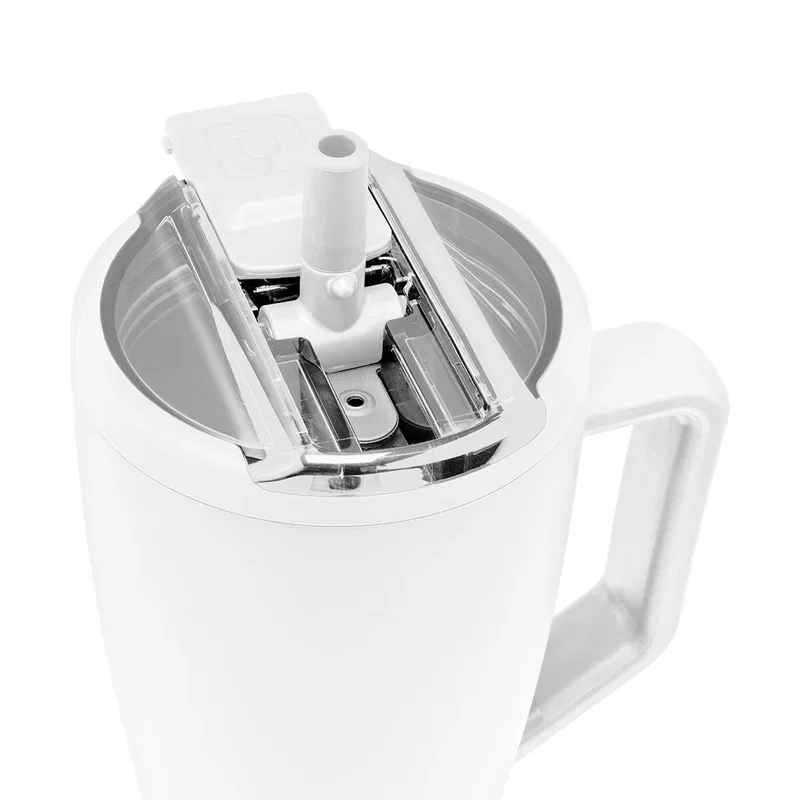 Rear of the cup with its lid seated closed