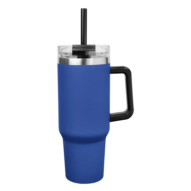 Hand holding the tall tumbler to show its scale