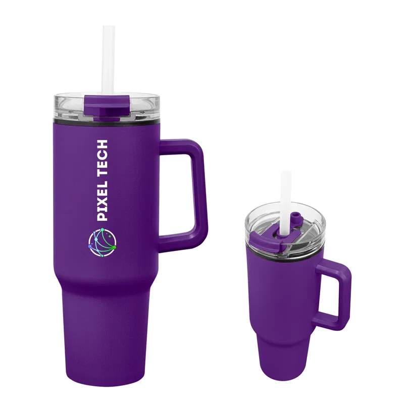 Navy colorway of the tall recycled drink cup