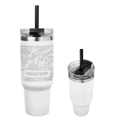 - 40 Oz. Full Laser Naomi Intrepid Recycled Stainless Steel Tumbler — view 4