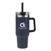 Stainless steel tumbler shown in forty and twenty ounce sizes