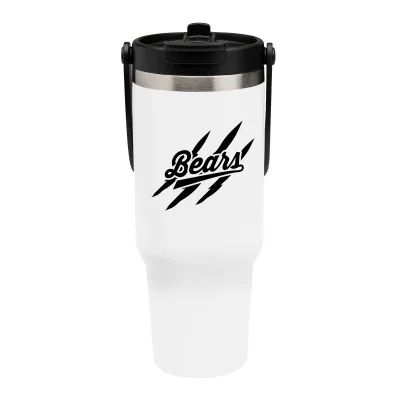 Peak recycled stainless steel tumbler holding 40 ounces.