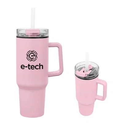 Quest recycled stainless steel tumbler with a 40 ounce capacity.