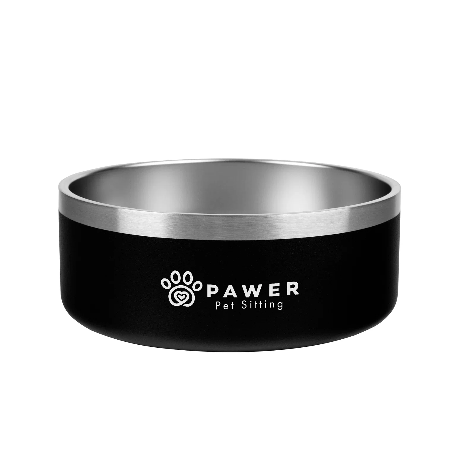 Stainless steel pet bowl holding forty ounces of food or water