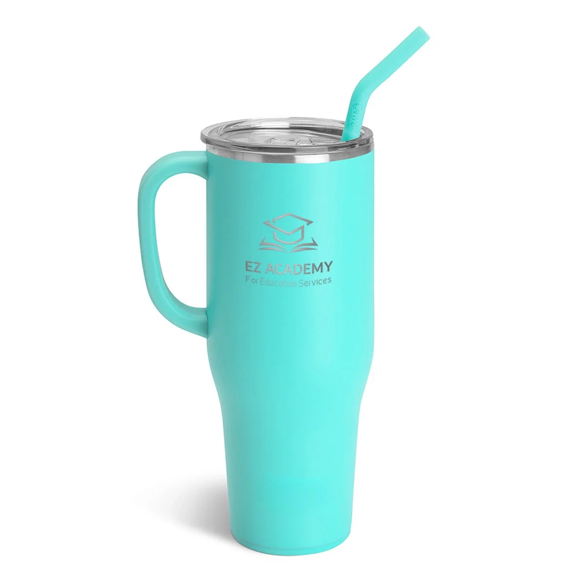 Handle grip on the side of the oversized tumbler