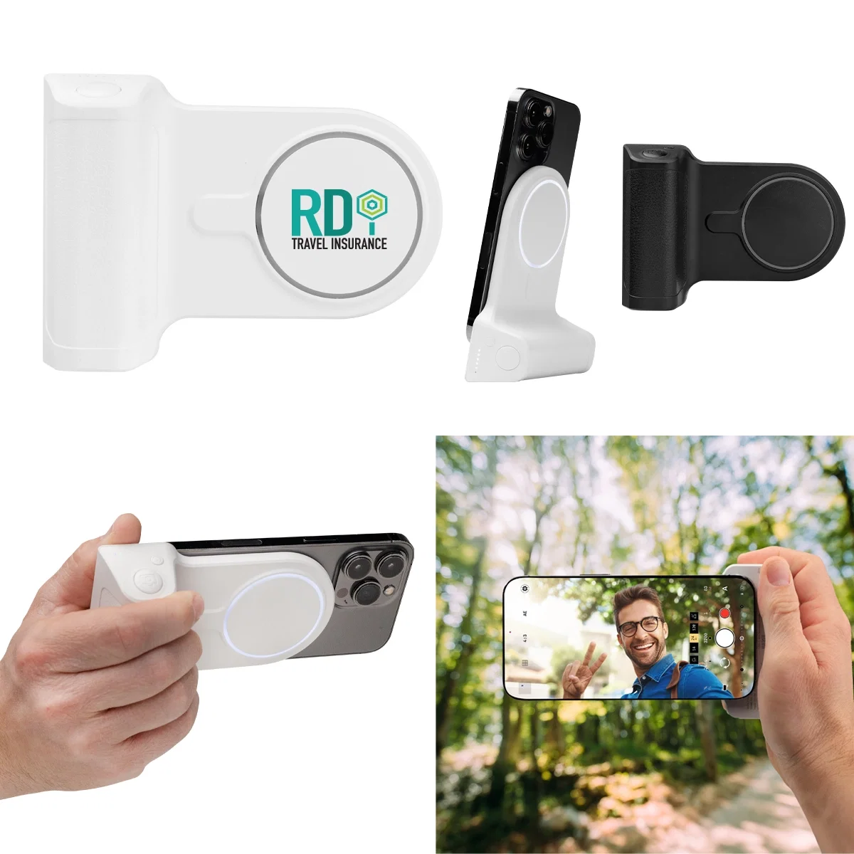 4500 mAh magnetic power bank with a built-in selfie shutter