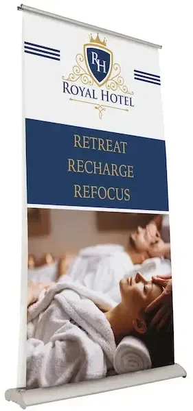 46.5" Deluxe Pro Retractor Double-Banner Kit (No-Curl Opaque Fabric)