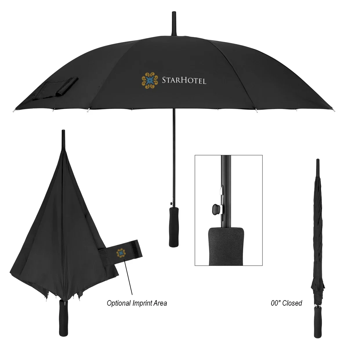 46" Arc Automatic Open Umbrella With 100% rPET Canopy — view 2