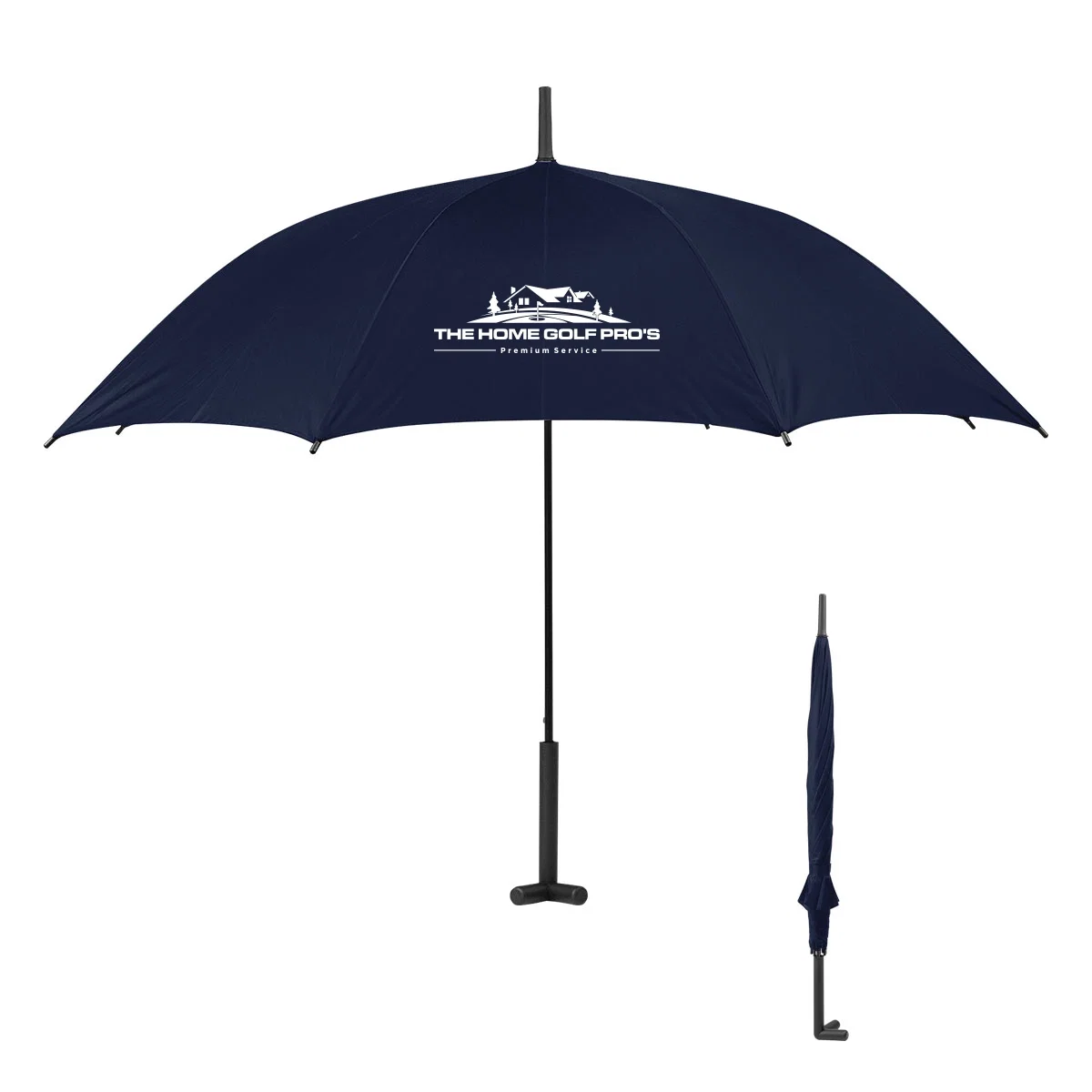 The prop stand of the umbrella highlighting the handle
