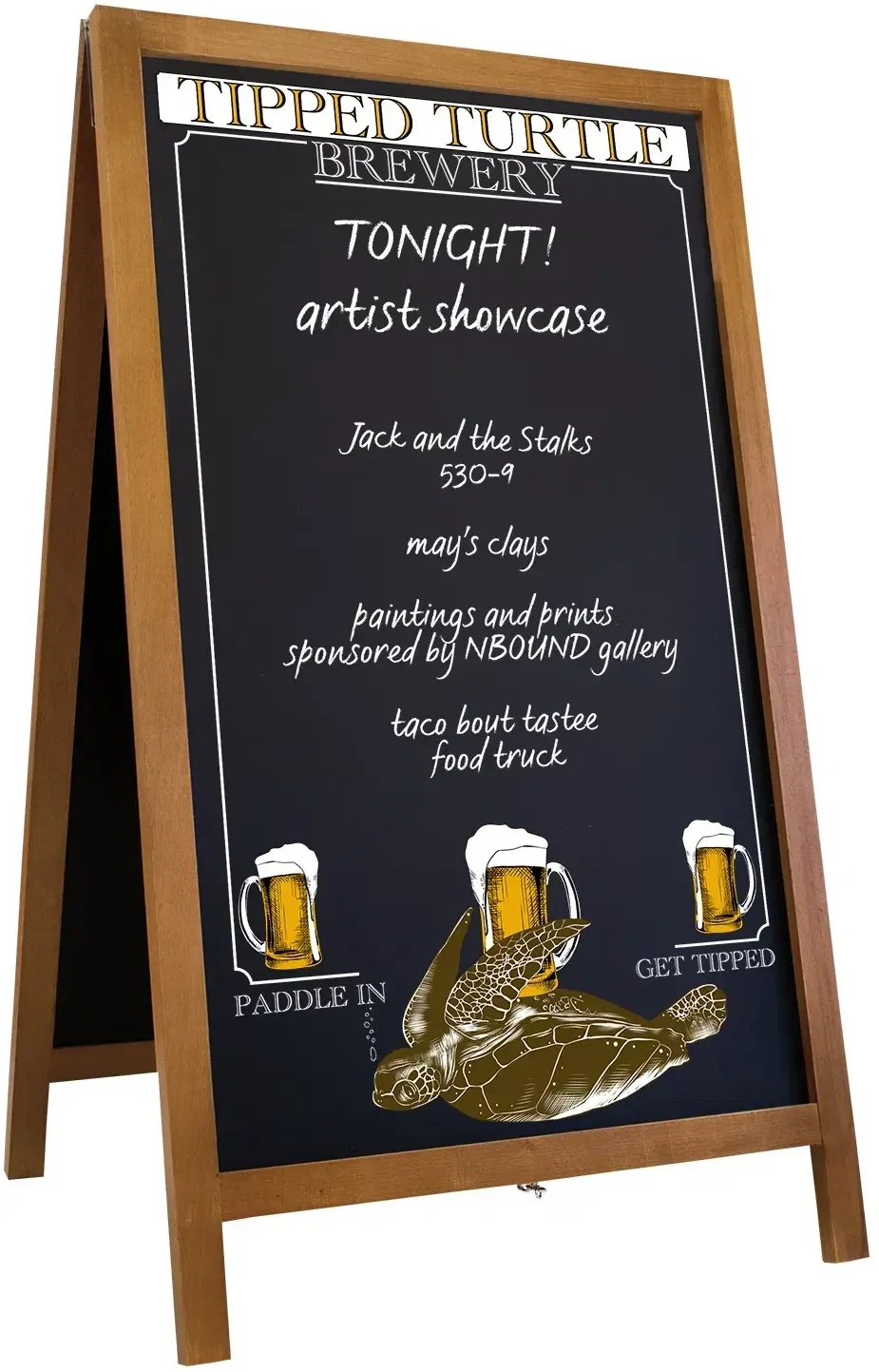 46" Deluxe Wood A-Frame Imprinted Chalkboard Kit — view 3
