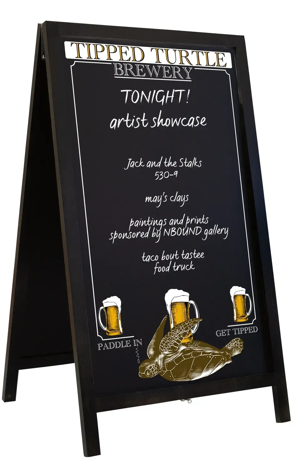 46" Deluxe Wood A-Frame Imprinted Chalkboard Kit — view 7