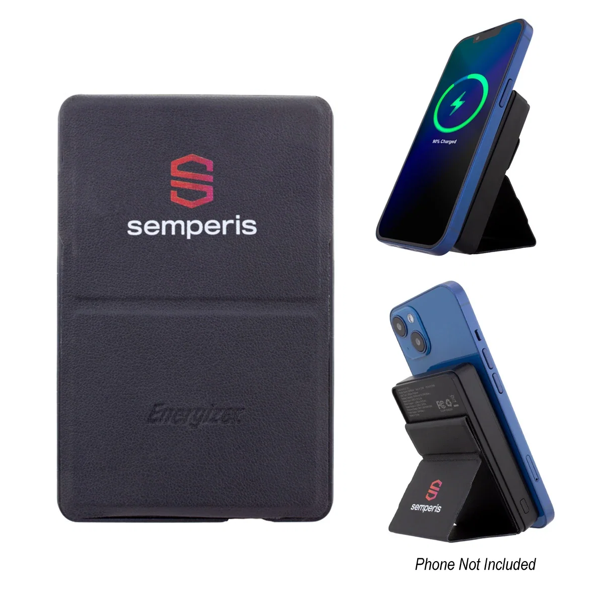 Five thousand milliamp wireless charger with a fold out kickstand