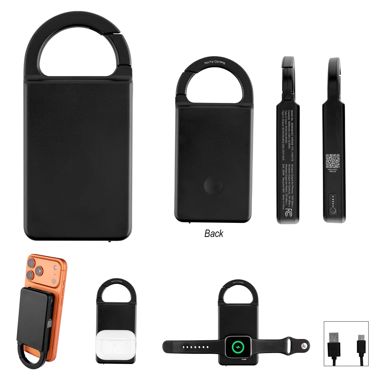 Clip hooked to a belt loop while charging on the move