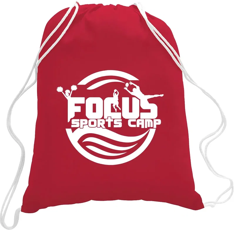 Branded Cotton Canvas Drawstring Backpack — view 12