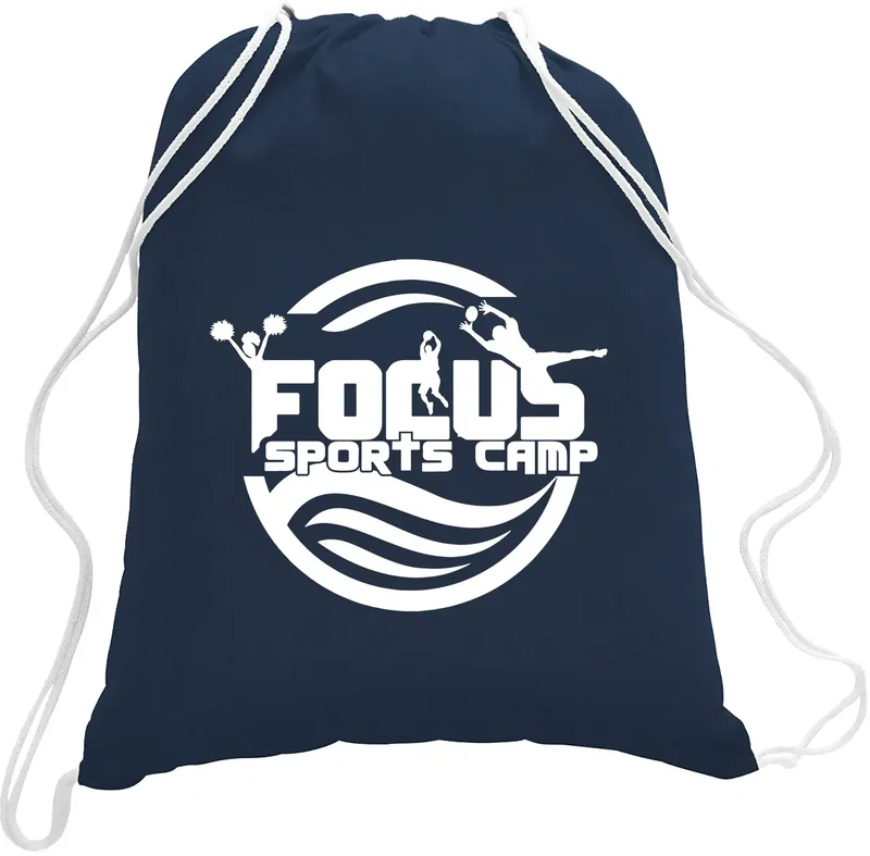 Branded Cotton Canvas Drawstring Backpack — view 2