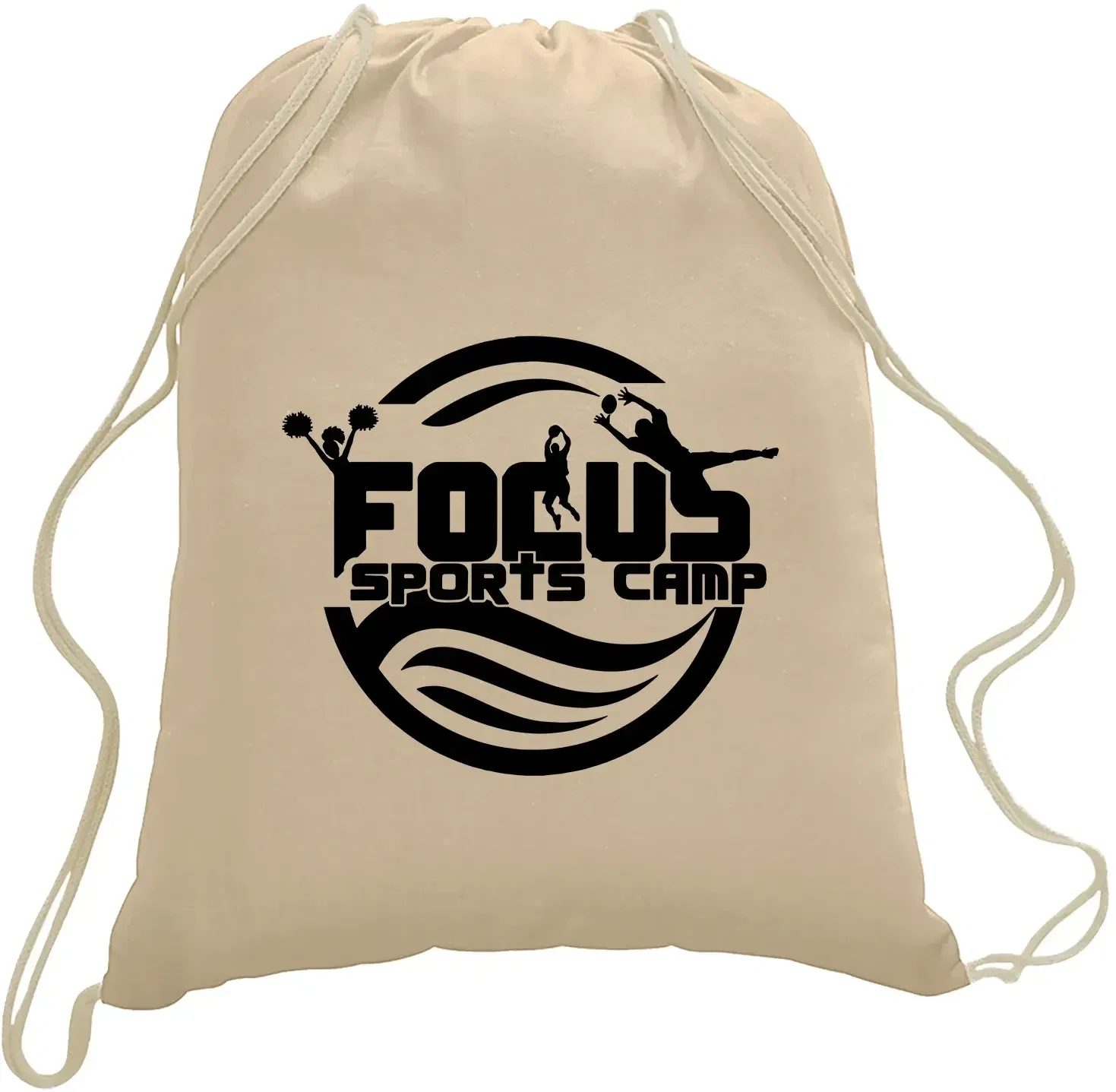 Branded Cotton Canvas Drawstring Backpack — view 4