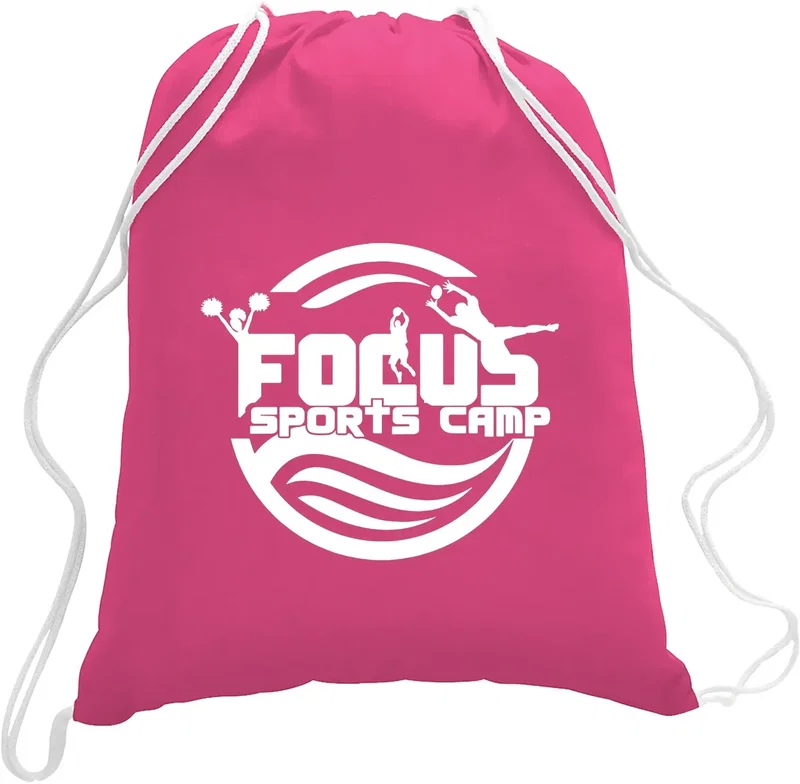 Branded Cotton Canvas Drawstring Backpack — view 7