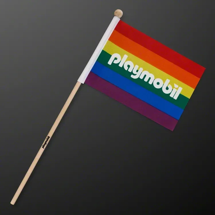 5.5" x 4" Pride or USA Flag on a Stick (NON-Light Up)