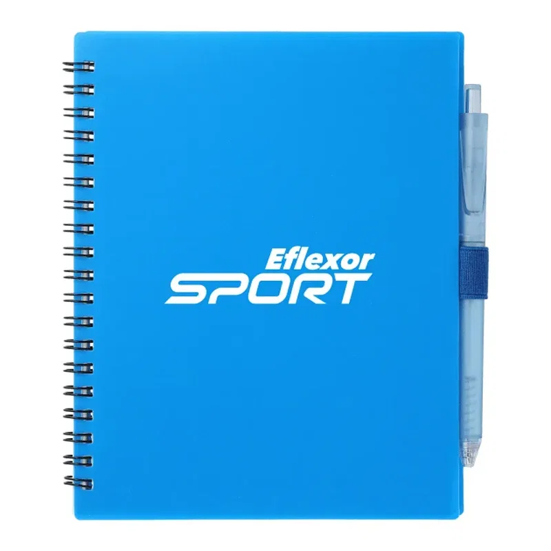 5.5” x 7” FSC® Recycled Spiral Notebook w/ RPET Pen — view 7