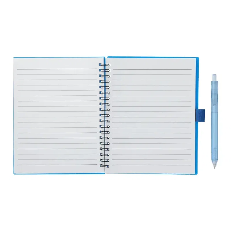 5.5” x 7” FSC® Recycled Spiral Notebook w/ RPET Pen — view 8