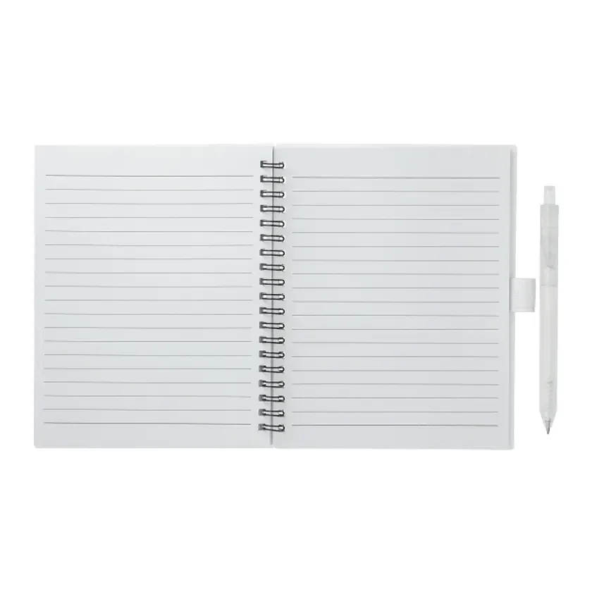 5.5” x 7” FSC® Recycled Spiral Notebook w/ RPET Pen — view 2