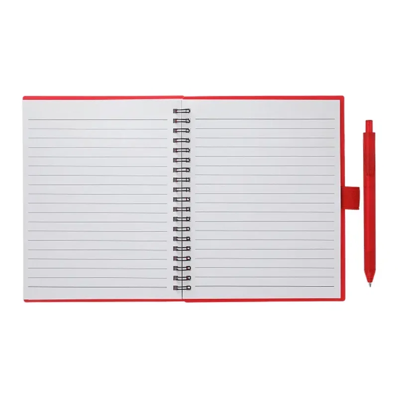 5.5” x 7” FSC® Recycled Spiral Notebook w/ RPET Pen — view 11